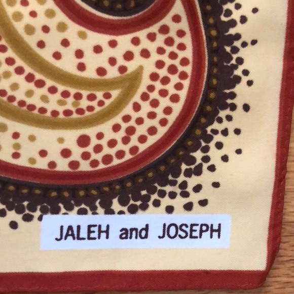 JALEH and JOSEPH Yellow and Brown Scarf Floral Elegant Scarf Scarf Retro - Picture 5 of 16